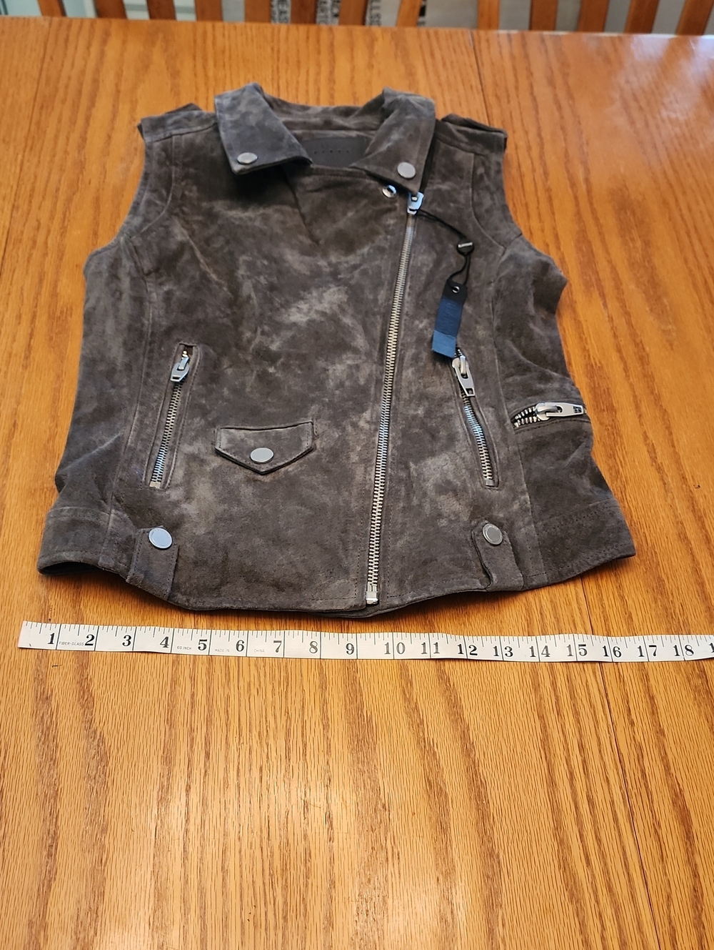 Blank NYC Suede Moto Vest - Charcoal Gray - Picture 10 of 16